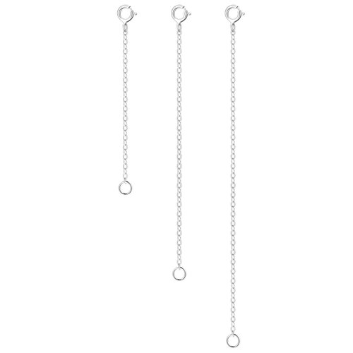 LANCHARMED 3 Pcs 925 Sterling Silver Necklace Extenders for Women Durable Strong Removable Necklace Bracelet Anklet Extension for Jewelry Making(2 3 4 Inch, Silver)