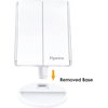 Flymiro Tri-fold Lighted Vanity Makeup Mirror with 3x/2x/1x Magnification, 21Leds Light and Touch Screen,180 Degree Free Rotation Countertop Travel Cosmetic Mirror (White)