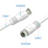Short Coaxial Cable, 2-Pack 1ft Coaxial Cable, RG6 Cable 0.3m with Right Angle Connectors, White 75 Ohm Shield Digital Coax Cables with F-Male Connectors, Ideal for TV Antenna DVR Satellite