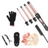 Curling Wand, 4 in 1 Hair Curling Iron Wand Set Include 4 Interchangeable Ceramic Barrels (0.35"-1.25") Hair Curling Wand Set for Quick Create Hairstyle in All Hair Type