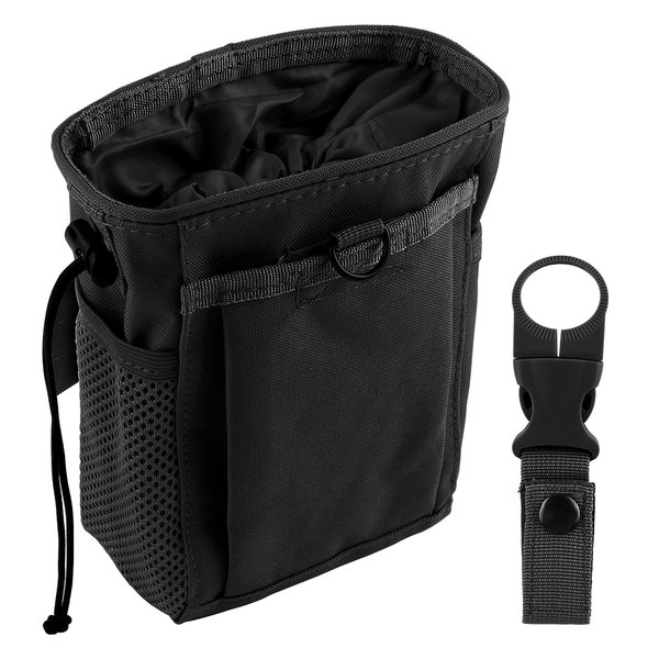 Drawstring Highend Rock Climbing Chalk Bag Carabiner Diferent Pockets for Climbing Bouldering, Gymnastics, Gym Pouch, Cross Fit and Lifting to Securely Hold Phones and Valuables (Black)