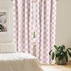Lunarable Pink Gingham Window Curtains, Print of Diamond Shapes Geometric Elements in Soft Rosy Tones, Lightweight Decor 2-Panel Set with Rod Pocket, Pair of - 28" x 84", Blush Pale Salmon