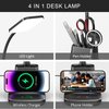 Vicsoon Desk Lamp with Wireless Charger, LED Desk Lamps for Home Office, 800 Lumens, Small Desk Lamp with Pen Holder, Flexible Arm, 3 Modes, Dimming, Touch Lamp for College Dorm Room