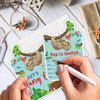 REWIDPARTY Sloth Birthday Party Invitations with Envelopes & Stickers（Set of 15） Sloth Shaped Fill-in Invitations Let's Hang Out Sloth Party Invites Boy or Girl Sleepover Themed Celebration Supplies