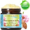 Botanical Beauty SWEET ALMOND OIL BUTTER Pure Natural Virgin Unrefined RAW 4 Fl. Oz.- 120 ml for FACE, SKIN, BODY, DAMAGED HAIR, NAILS.