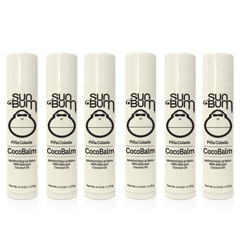 Sun Bum CocoBalm | Vegan and Cruelty Free Moisturizing Lip Balm with Aloe and Coconut Oil | Pina Colada (.15 oz) | Pack of 6