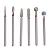 MZCMSL Russian Cuticle Drill Bit Set with Case,6pcs Cuticle Remover Bits (Needle,Ball,Flame,Cylinder,Tapered),Diamond Nail Bit Stone Bit