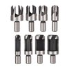 Rocaris 8pcs Wood Plug Cutter Drill Bit Set Straight and Tapered Taper Cutting Tool Cork Drill Bit Knife 6mm 10mm 13mm 16mm