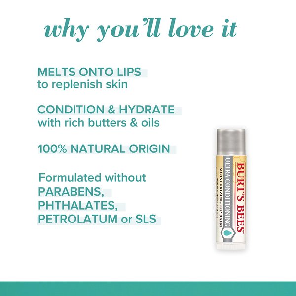 Burt's Bees Lip Balm Stocking Stuffers, Moisturizing Lip Care Christmas Gifts for All Day Hydration, Ultra Conditioning with Shea, Cocoa & Kokum Butter, Natural Origin Lip Care (2-Pack)