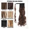 Gangel Ponytail Extension Curly Wavy Pony Tails Wrap Around Hairpiece Claw Synbthetic Clip in Hair Extensions Magic Paste Hair Wraps Hair Pony Tail for Women and girls(Pack of 1)Light Ash Brown(4-30)