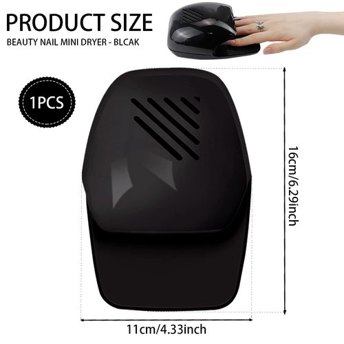 Portable Nail Dryer, Quick Dry Regular Nail Polish Air Blower Nail Dryer Nail Art Polish Machine - Nail Fan Dryer for Regular Nail Polish, Fingernail Toenail