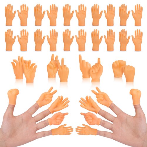 30 pcs Tiny Hands Finger Puppets, Mini Hands Little Small Hands Mini Thing Gag Performance Funny Fingers for Puppet Show Gifts Classroom Prizes Party Favors for Kids (7 Styles)