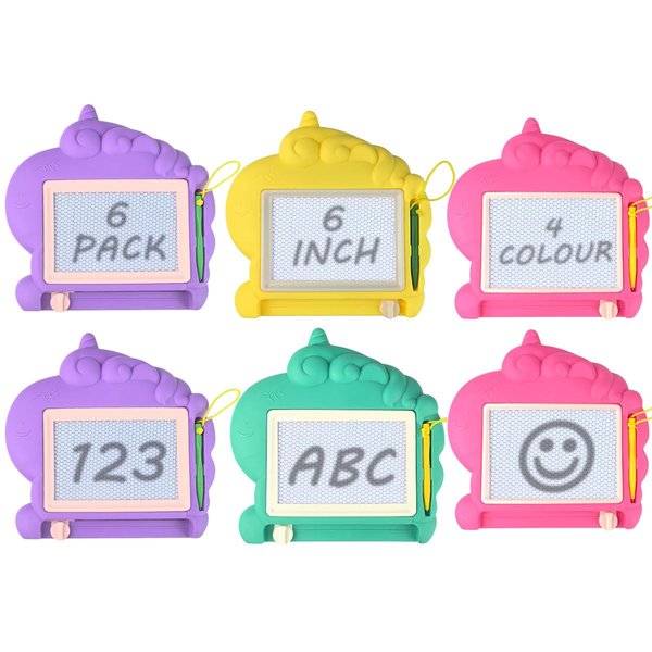 6 Pack Magnetic Drawing Board for Kids, Mini Doodle Boards|Erasable Doodle Board Pad Learning and Educational Toys and Writing Pad for Kids Boys and Girls, Birthday Party Favors