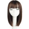 HSPJHTM Bob Wig, Brown Short Wigs Flame Retardant 14" Straight Silky Fluffy Womens Hair Wigs Synthetic Black Wig With Bangs Girl Cosplay Colorful Blonde Women Daily Much Colors (Free Wig Cap)