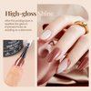 Beetles Top Coat Base Gel & Nail Glue Set-3Pcs No Wipe Top Coat & Base Coat with 5 In 1 Nail Glue Shine Effect Long Lasting Soak Off Uv Light Lamp Diy Home for Women Girls