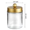 Komashr Apothecary Jar Canisters Bathroom Vanity Organizer - Qtip Holder Storage Organizer Countertop -Stainless Steel Lids &Cute Stickers for Qtips,Cotton Swabs,Makeup Sponges,Floss(3 Pack ) (Gold)
