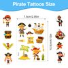Qpout 24 Sheets Pirate Tattoos for Kids, Pirate Tattoos Temporary (240+Patterns), Pirate Theme Fake Tattoos for Kids Pirate Birthday Party Favors Boys Girls Pirate Party Bag Fillers