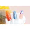 Foccna French Tip Press on Nails Almond Acrylic Fake Nails Medium Long Summer Nails Luxury Clear Colorful False Nail Tips- 24pcs