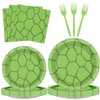 96Pcs Turtle Party Plates and Napkins Turtle Theme Birthday Party Supplies Disposable Turtle Party Paper Plates Green Sea Turtle Dessert Plates Tableware for 24 Guests Kids Teen Party Decorations