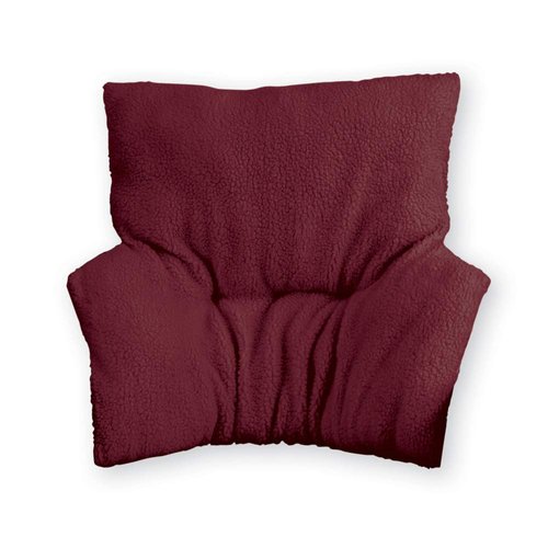 Collections Etc Faux Sheepskin Deluxe Back Rest Support Cushion - Lower Back Support and Comfort for Chair or Bed, Burgundy, 32"L X 5 1/2'W X 27"H