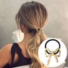 HINZIC 2Pcs Bow Hair Ties Gold Silver Bowknot Hair Scrunchies Elastics Metal Ponytail Holder Christmas Valentines Hair Accessories for Women Teen Long Thick Thin Curly Hair