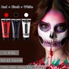 Go Ho Clown White Black Red Face Body Paint Washable(7 oz) for Halloween Makeup,Cream Water Based White Black Vampire Skeleton Clown Face Painting for Halloween SFX Makeup Cosplay Costumes