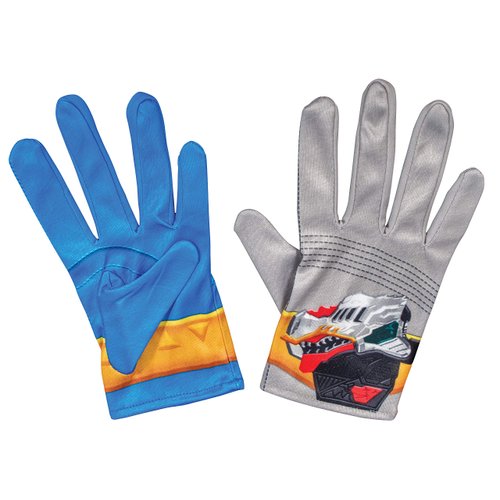 Blue Ranger Gloves for Kids, Official Power Rangers Dino Fury Costume Accessories, Child Size