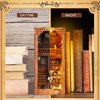 ITEFDTUTNE Book Nook Kit for Adults, DIY Miniature Dollhouse Booknook Kit with Led Light, 3D Wooden Bookshelf Puzzle Booknook Insert Decor Crafts for Adults Teen Gifts (GRIMM'S Small Building)