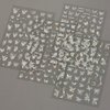 4 Sheets Holographic Laser White Butterfly Nail Stickers,Y2K Luxury Aurora Butterflies Star Nail Art Stickers 3D Sun Moon Flame Heart Nail Decals for Women Nail Decor Nail Designs Nail Accessories