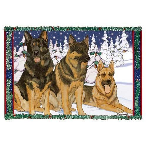 German Shepherd Christmas Cards : 10 Holiday Cards with Envelopes