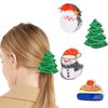 4 Pcs Christmas Hair Claw Clips Snowman Santa Christmas Tree Hair Clips Cute Hair Accessories for Women Girls Thin Medium Hair Xmas Gift