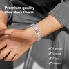 JEROOT Magnetic Bracelets for Men, Pure Titanium Double Row Strong Magnets(3500Gauss Per Magnet) Bracelet, Men's Bracelet with Adjustment Tool & Jewelry Gift Box (Sliver)