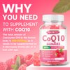 Sugar-Free CoQ10 Gummies 250mg, Coenzyme Q10 Supplements Plus Omega-3, Vitamin B6 & Zinc, High Absorption CoQ10 Supplement for Cellular Energy & Antioxidant Support, Raspberry Flavor, Vegan 120Cts