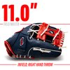 Franklin Sports Baseball and Softball Glove - Field Master - Baseball and Softball Mitt, Red, White, Blue, 11.0"
