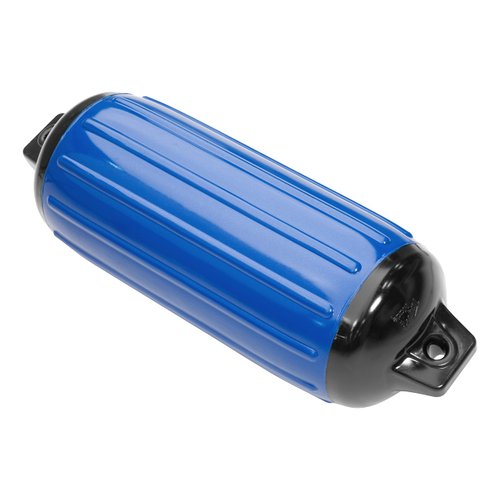 Taylor Made Super Gard Inflatable Vinyl Boat Fender 8.5" x 26", Double-Molded Ends, Fits 5/8" Lines, for Boats 15-35', Ribbed Design, Rubber Football Needle Inflation, Mid Atlantic Blue - 2020108258