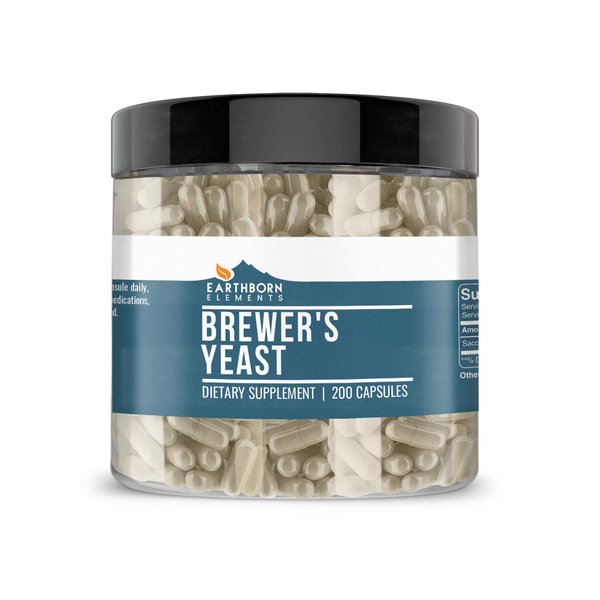 Earthborn Elements Brewer's Yeast 200 Capsules, Pure & Undiluted, No Additives