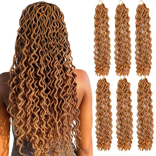 SoBeauyt Goddess locs crochet hair extensions Gypsy faux locs crochet braiding hair extensions of america african Synthetic Braiding Hair roots hair 22 Inch 6packs (27#)