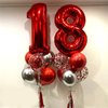 10th Birthday Balloons for Girls Boys, 40 Inch Giant Red Foil Number 10 Balloons with Red Confetti Balloons Kit, Digit 10 Helium Balloons for Men Women 1st 10th Anniversary Party Decorations Supplies