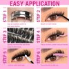 Fluffy Lash Clusters Wispy 12-20mm Cluster Eyelash Extensions 200D Thick Volume Individual Lashes D Curl Eyelash Clusters 260pcs DIY Lash Extension for Beginners by ALPHONSE