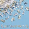 48Pcs 3D Metal Butterfly Bows Nail Charms Silver Golden Bows Bowknots Butterfly Nail Art Alloy Luxury Charms for Nail Art Jewelry Making Crafts DIY Manicure Accessories