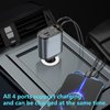 Retractable Car Charger, 4 in1 Fast Car Phone Charger 120W, 2.7Ft Retractable Cables and 4 Electronic Ports, Car Charger Compatible for iOS & Android Cell Phones All Device Charging