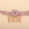 Denifery Wedding Hair Comb Rhinestone Bridal Headpieces Crystal Hair Pieces Bridesmaid Side Combs Hair Accessories for Women and Girls (Pink)