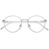 ANDWOOD Blue Light Blocking Glasses Women Men Computer Small Face Clear Bluelight Blocker Metal Frame Round Silver