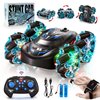 Uregoio Gesture Sensing RC Stunt Car with LED Lights, Double-Sided Flips Driving 360° Rotating, Sidesway, 2.4GHz 4WD Hand Controlled Remote Control Car for Boy 4-7, 8-12, Birthday Gift for Kids (Blue)
