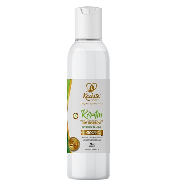 Kachita Spell Brazilian Keratin Treatment Formaldehyde Free Hair Straighteners No Formol Made in USA (8floz)