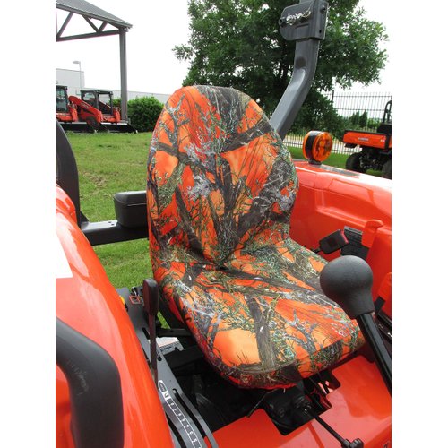 Durafit Seat Covers KU20 OR Kubota Tractors MX4800, MX5000, MX5200, MX5400, MX5800, M5660 SUH/SUHD, Z221R, Z231 Mower and Zero Turn Mower T2090/T2290 Ride on Mowers (KU20 MC2 Orange Camo Endura)