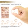 225 Pieces Copper Metric Flat Washers, Sealing Washers, Kindroufly 10 Sizes Copper Washers, Metal Washers Assortment Kit (M5 M6 M8 M10 M12 M14 M16)