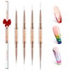 modelones Nail Art Brushes, Super Fine Thin Liner Nail Brush Set Sizes 7/11/15/20mm for Nail Gel Polish Painting Designs with Acrylic Rhinestone Handle Gift For Women