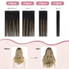 HUAYI Clip in Human Hair Extensions Ombre Natural Black to Chestnut Brown Highlight Black 120g Thicken Double Weft Brazilian Hair Full Head Silky Straight 14 Inch(14in 7pcs 120g)