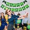 MEETINGU Game Happy Birthday Banner, Gaming Birthday Party Decorations for Boys Kids Game Themed Party Supplies(Green)